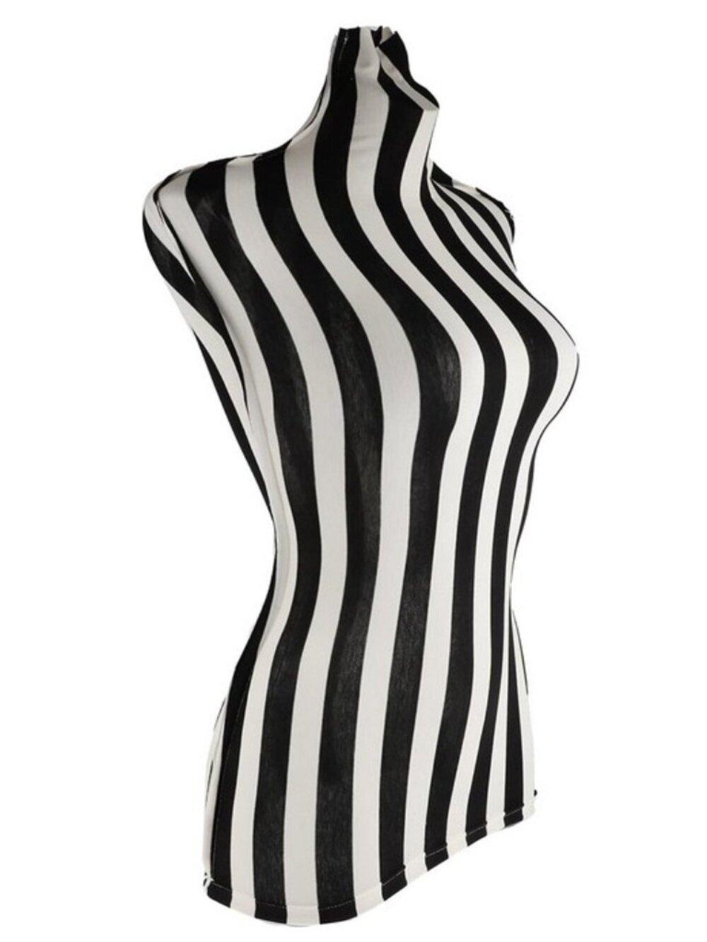 Black and White stripe Female Mannequin Cloth Cover - Picture 7 of 12